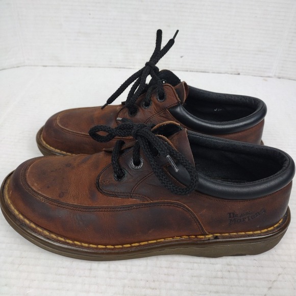 Vintage Doc Martens 1461 Leather Shoes 7 Made In England Oxford Brown Y2K 90\'s main image 11